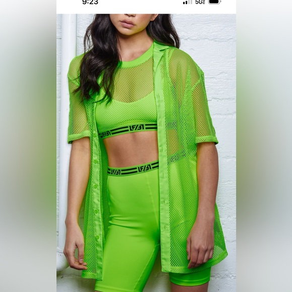 LF The Brand,  Digital Neon Mesh Top size S - Picture 3 of 9